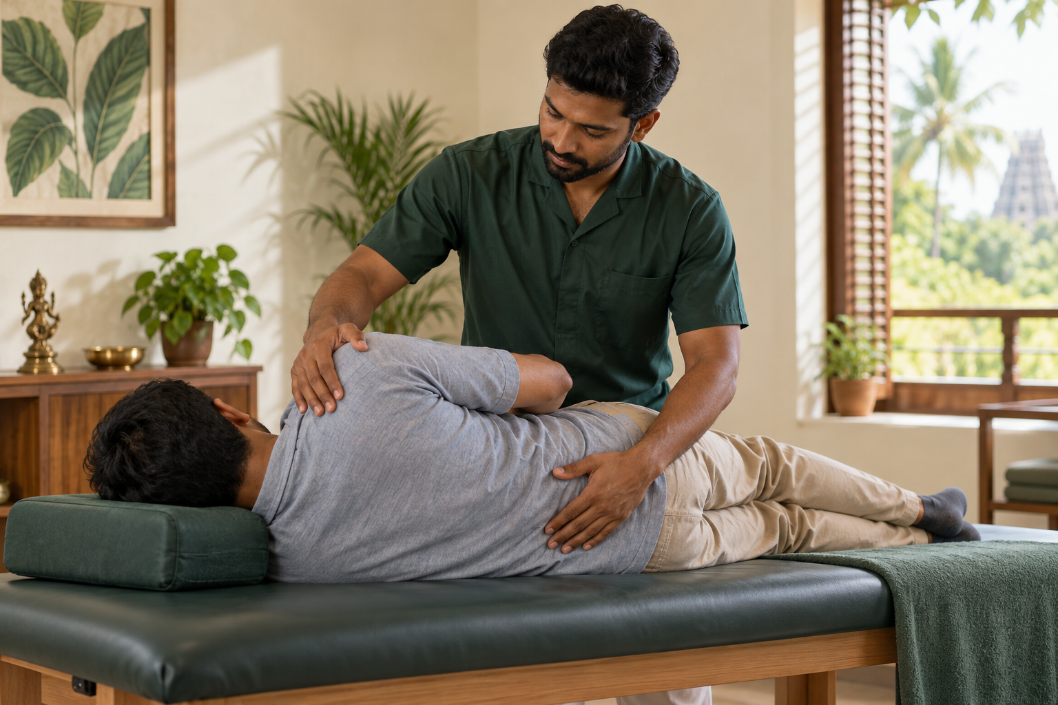Illustrative chirotherapy treatment scene